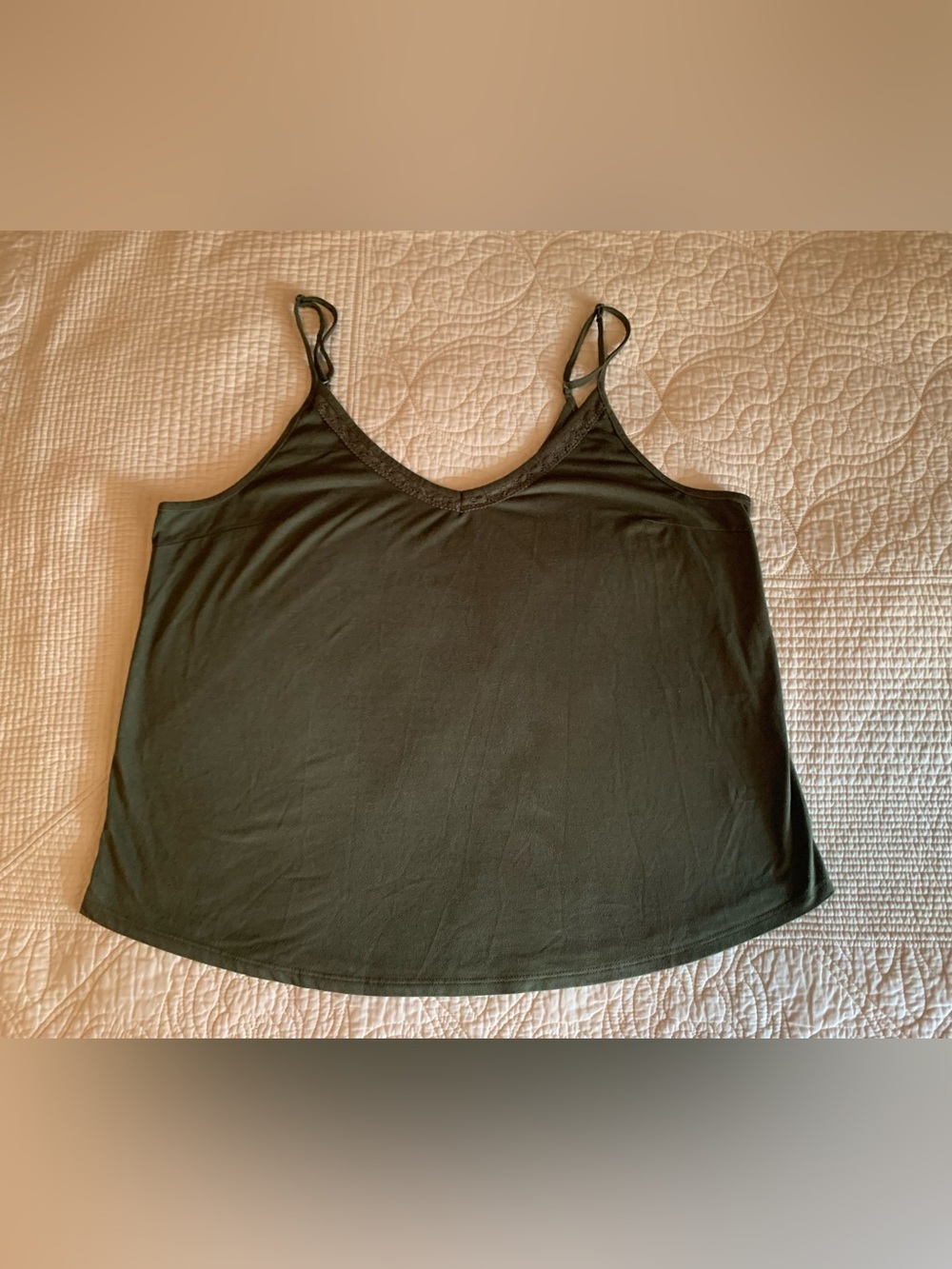 Shyanne brand Crochet Lace Faux Suede Cami Top
